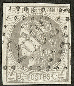 No 41IId, Pos. 2, Obl Gc 2602, Froissure Verticale. - TB - 1870 Bordeaux Printing