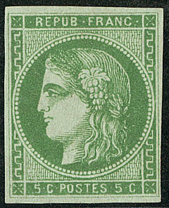 (*) No 42IIj, Vert Foncé, Très Belle Nuance. - TB - 1870 Bordeaux Printing