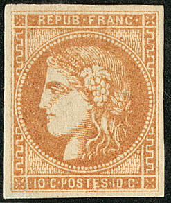 * No 43IIc, Bistre Orange, Belle Nuance. - TB. - R - 1870 Bordeaux Printing
