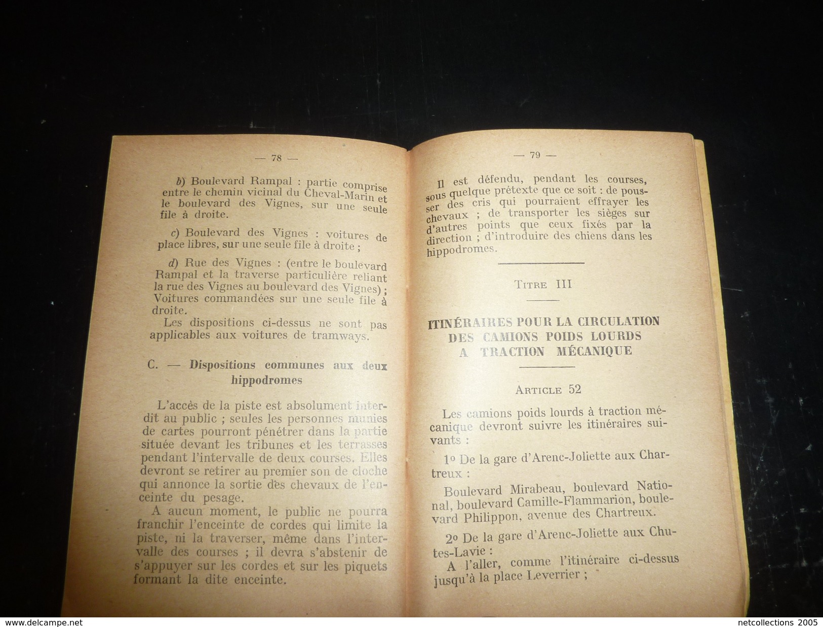 VILLE DE MARSEILLE - POLICE ADMINISTRATIVE, LIVRET DE 96 PAGES "arrêté Relatif à La Police De La Circulation Dans... (X) - Diritto