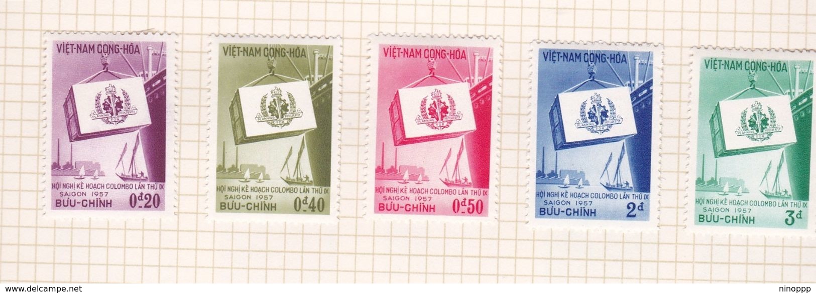 Vietnam South S43-47 1957 9th Colombo Plan Conference Mint Hinged - Vietnam