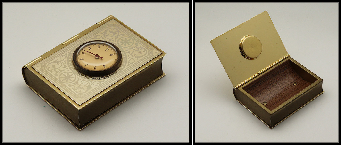 Boîte En Métal Doré Avec Thermomètre Sur Couvercle, 1 Comp., 100x75x25mm. - TB - Stamp Boxes