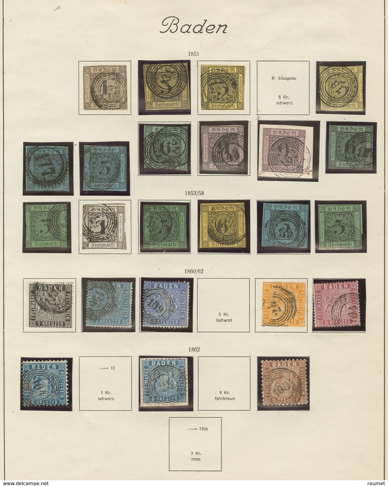 ALLEMAGNE. Collection d'anciens états. 1851-1920, bel ensemble de valeurs, nuances et obl diverses dont Bade, Bavière, P