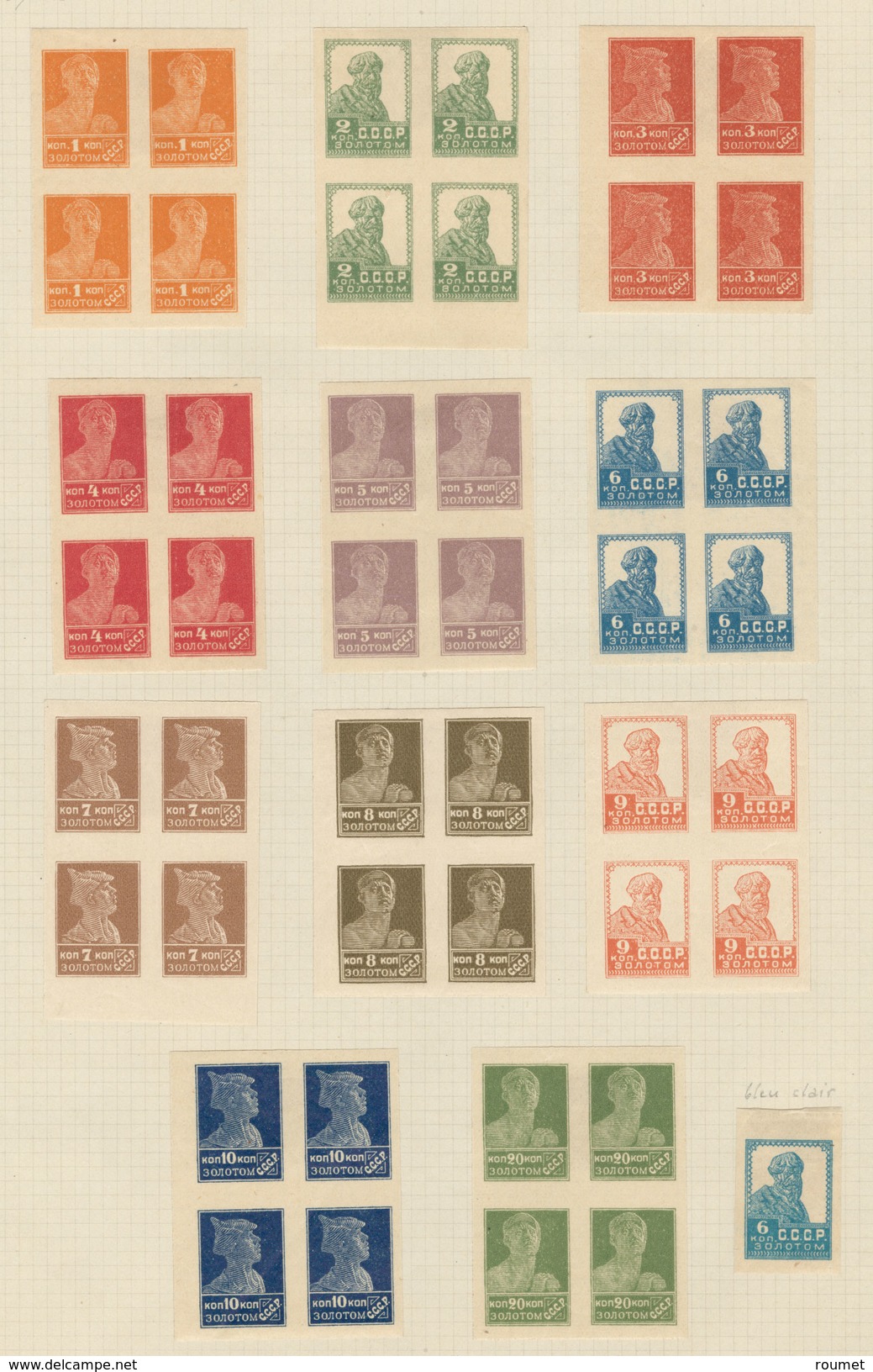 * Collection. 1921-1960 (Poste, PA, BF), bel ensemble, valeurs moyennes et séries complètes, nuances, des paire, bloc de