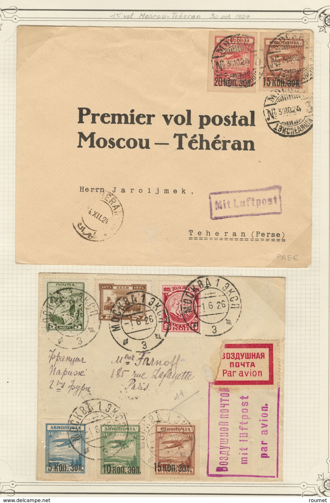 * Collection. 1921-1960 (Poste, PA, BF), bel ensemble, valeurs moyennes et séries complètes, nuances, des paire, bloc de