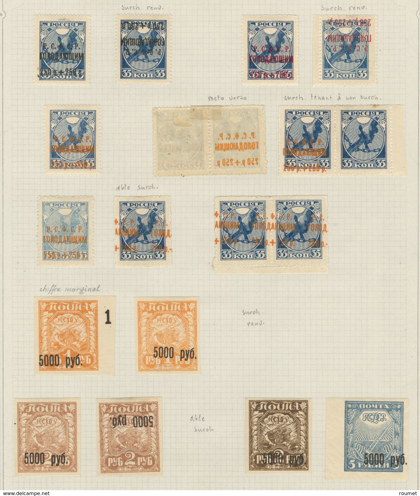 * Collection. 1921-1960 (Poste, PA, BF), bel ensemble, valeurs moyennes et séries complètes, nuances, des paire, bloc de