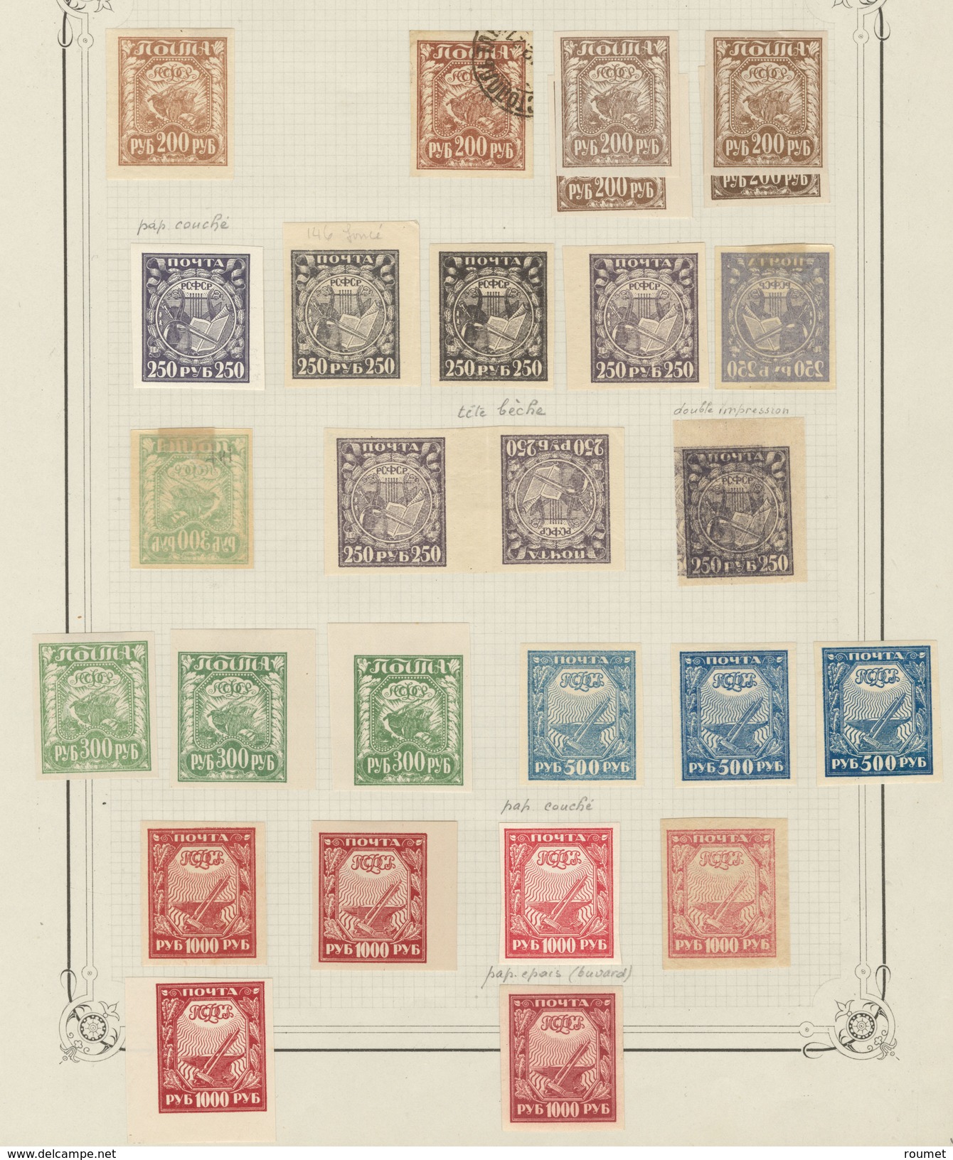 * Collection. 1921-1960 (Poste, PA, BF), bel ensemble, valeurs moyennes et séries complètes, nuances, des paire, bloc de