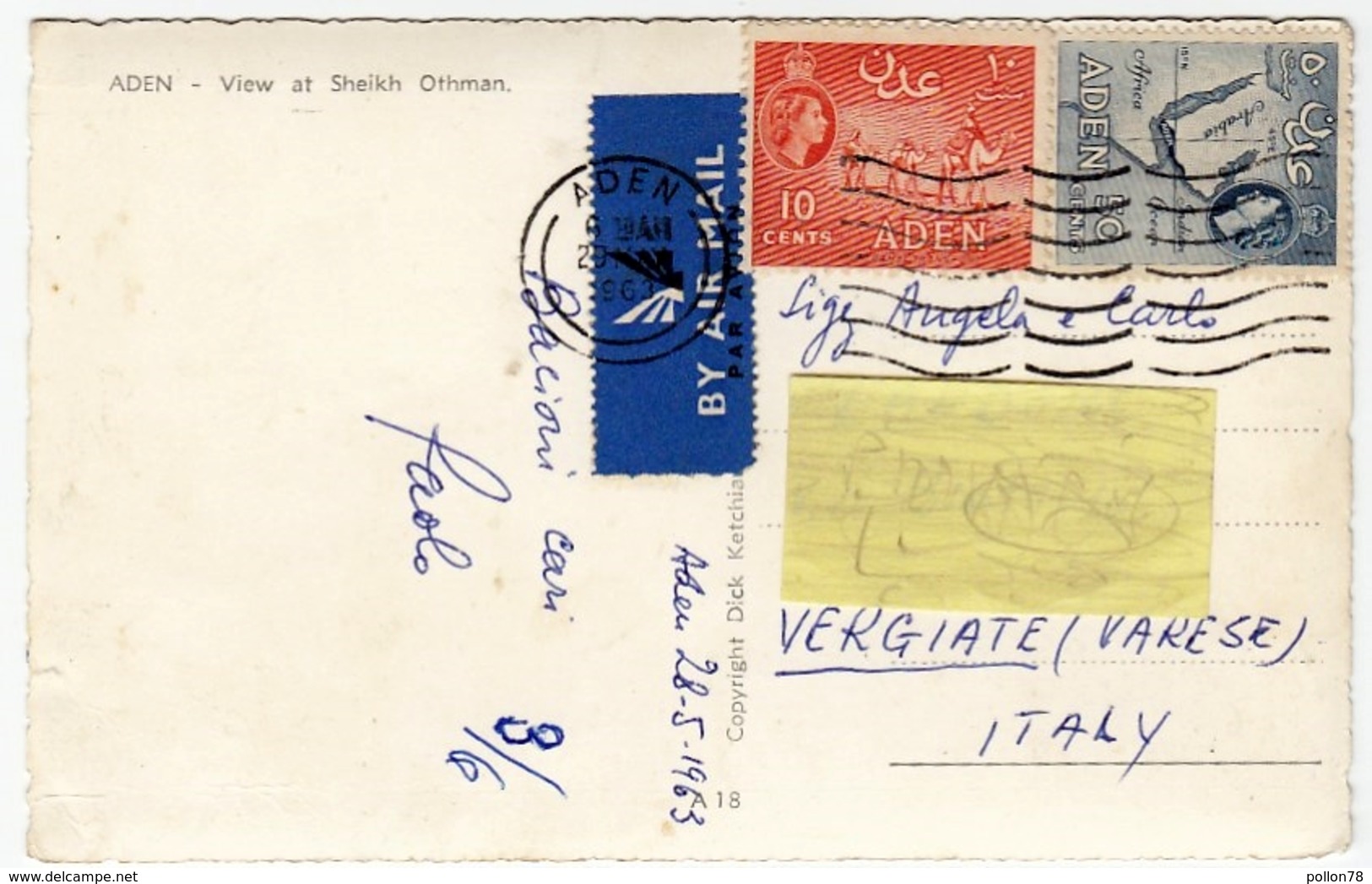 YEMEN - ADEN VIEW AT SHEIKH OTHMAN - 1963 - Vedi Retro - Formato Piccolo - Jemen