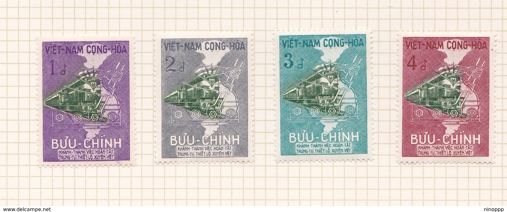 Vietnam South S91-94 1959 Re-Opening Of Trans-Vietnam Railway Mint Hinged - Vietnam