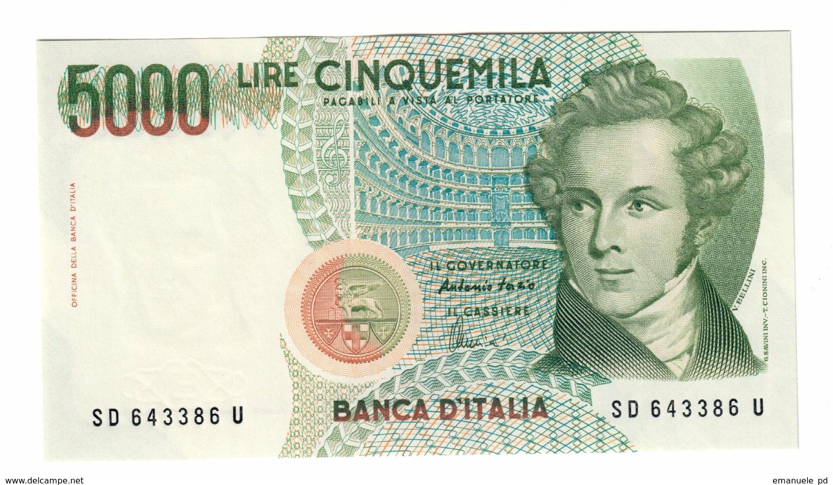 Italy 5000 Lire 1996 FDS UNC  .C. - 5000 Lire
