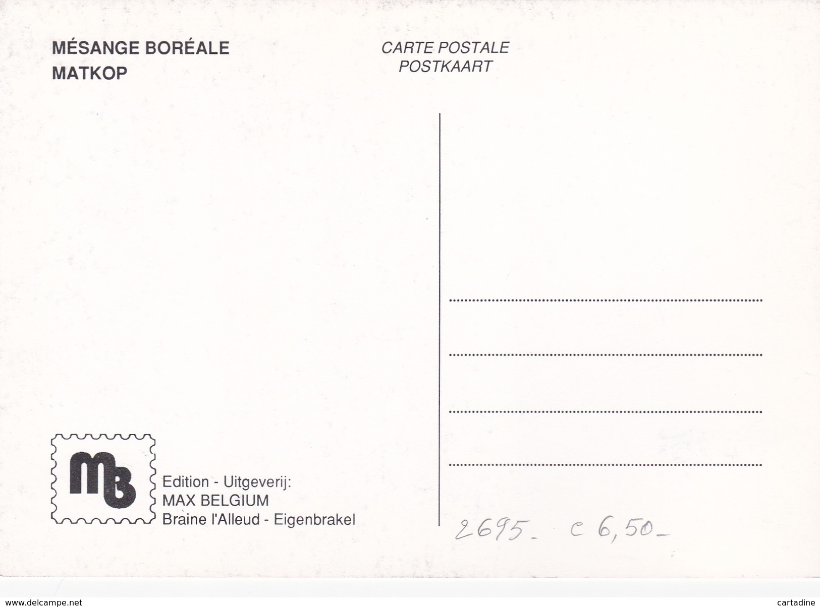 Carte Maximum MB -  BUZIN André - Mésange Boréale - Timbre N° 2695 - 1985-.. Oiseaux (Buzin)