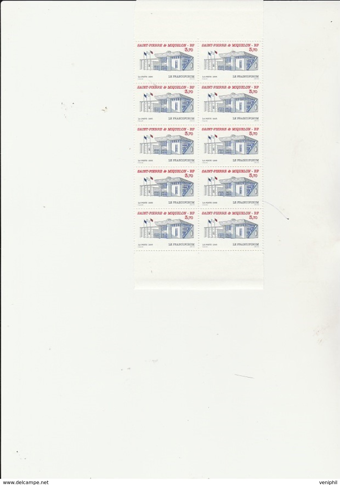 ST PIERRE ET MIQUELON   - FRAGMENT  FEUILLE DE 10 TIMBRES N° 621 - ANNEE 1995 - - COTE : 20 &euro; - Neufs