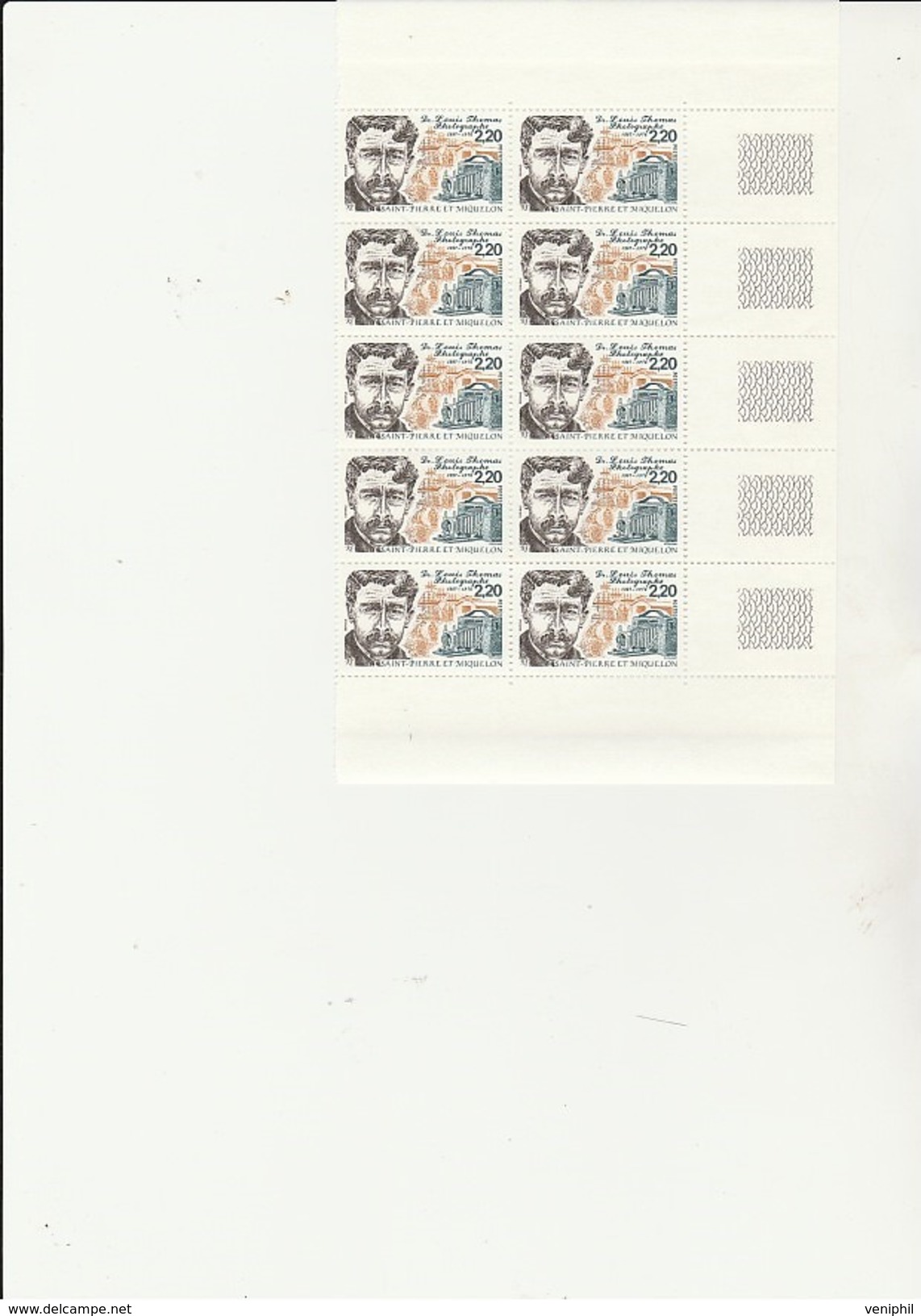 ST PIERRE ET MIQUELON   - FRAGMENT  FEUILLE DE 10 TIMBRES N° 488- ANNEE 1988 - - COTE : 12,50 &euro; - Ongebruikt