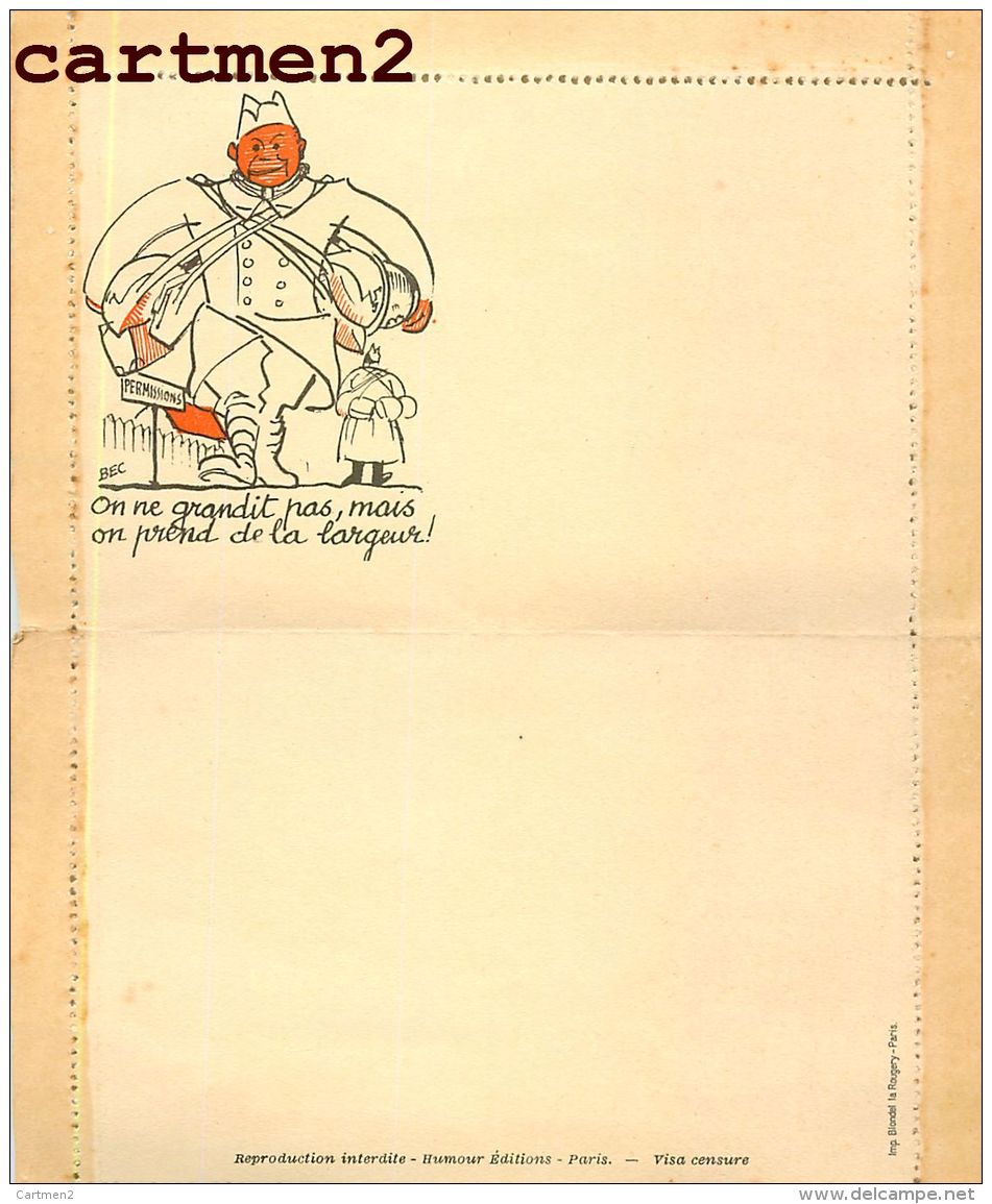 SERIE DE 12 CARTE LETTRE DEPLIANTE : ILLUSTRATEUR BEC HUMOUR MILITAIRE TANK GUERRE SOLDATS CASERNE PATRIOTIQUE ARMEE - Humoristiques