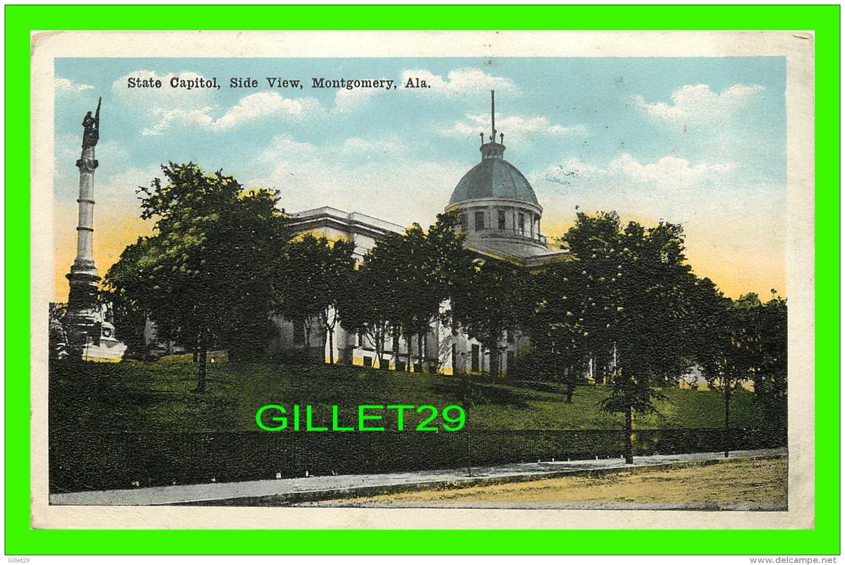 MONTGOMERY, AL - STATE CAPITOL, SIDE VIEW - TRAVEL IN 1917 - - Montgomery