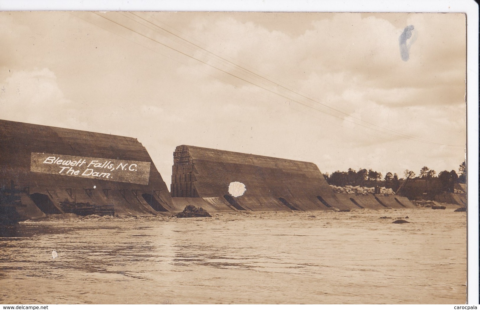 RARE Carte PHOTO Vers 1910 BLEWETT FALLS N.C , THE DAM / Construction D'un Barrage ? - Autres & Non Classés