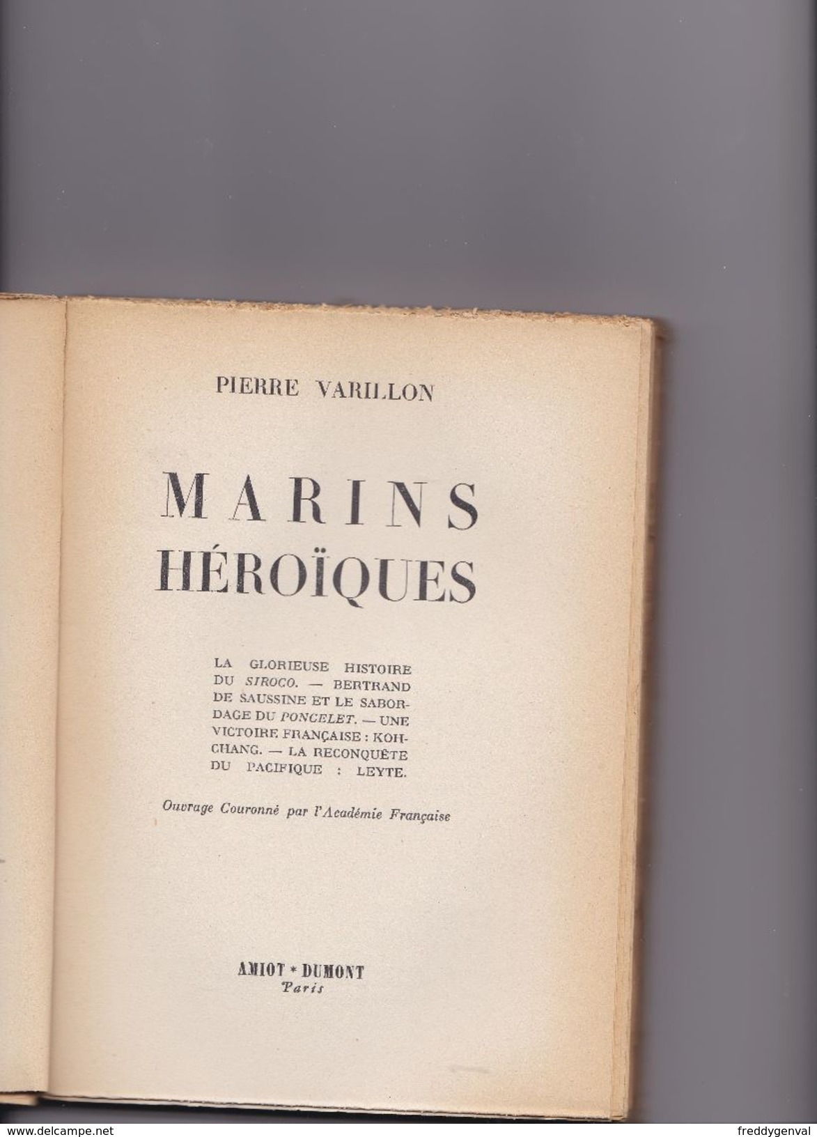 MARINS HEROIQUES PIERRE VARILLON - Storia