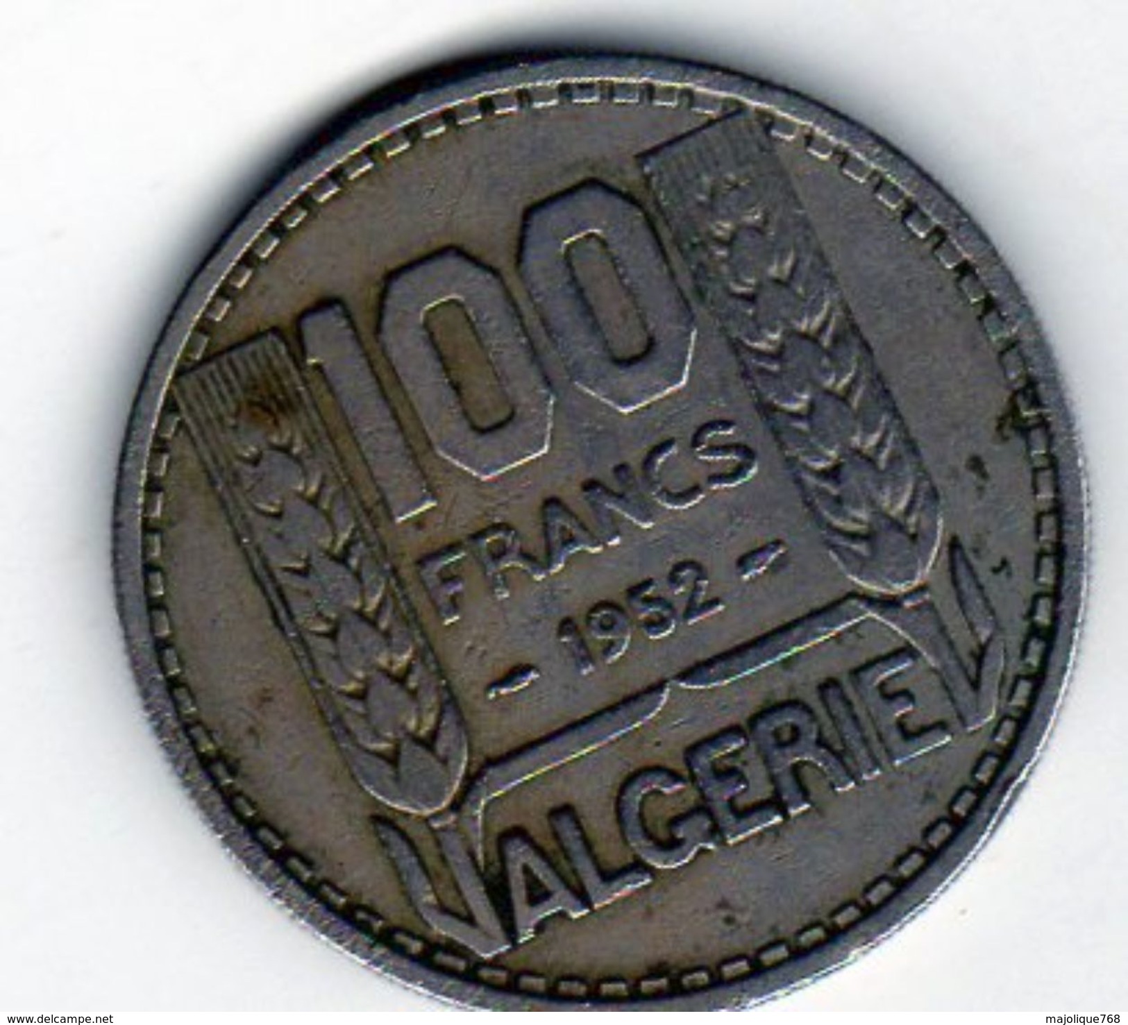 Pièce De Monnaie De L'Algérie De 100 Francs En Cupro-nickel 1952 En T T B - - Algérie
