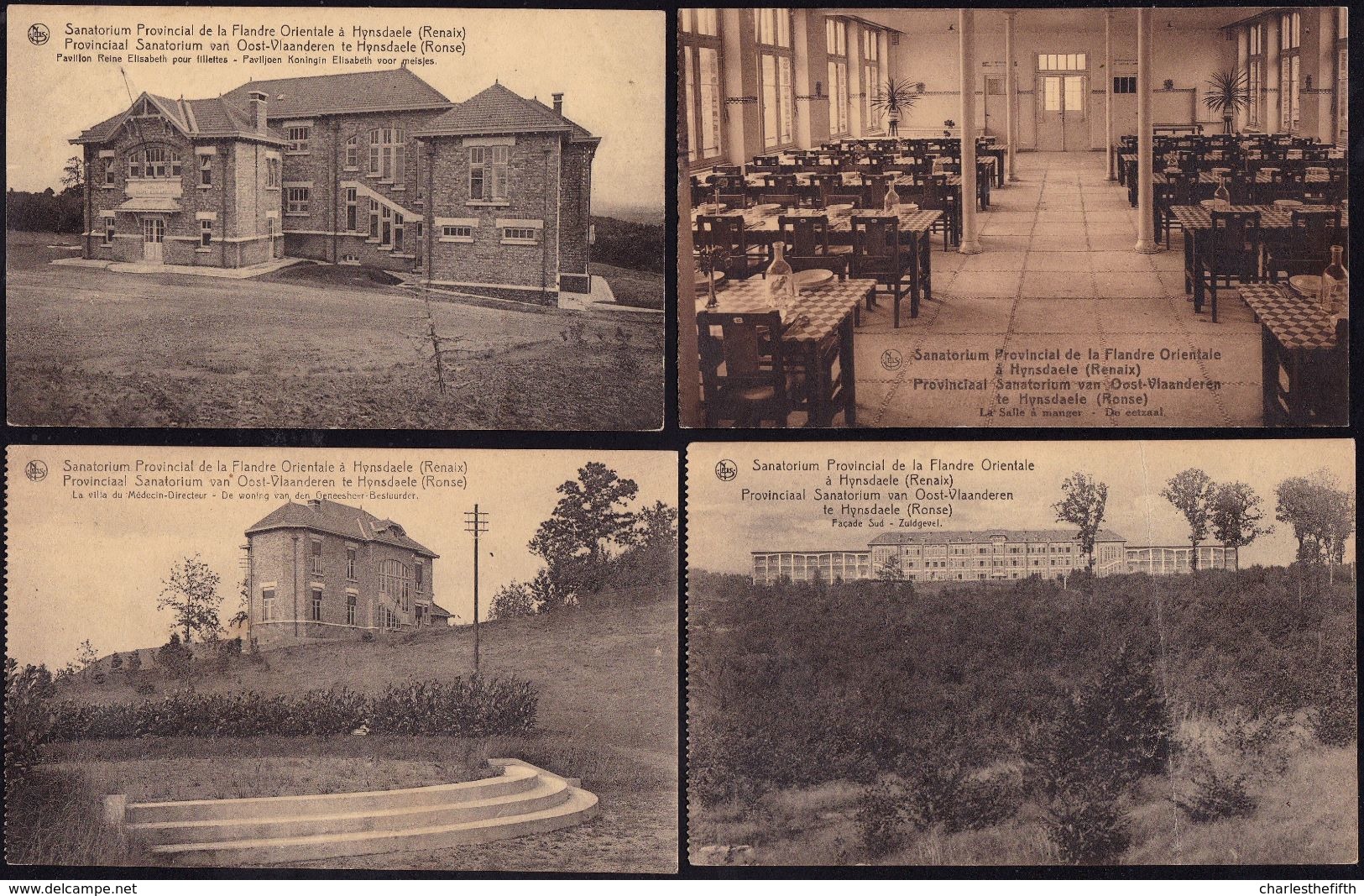 4 X HYNSDAELE ( Renaix ) - SANATORIUM - PAVILLON ET VILLA - SALLE A MANGER - FACADE SUD - Andere & Zonder Classificatie