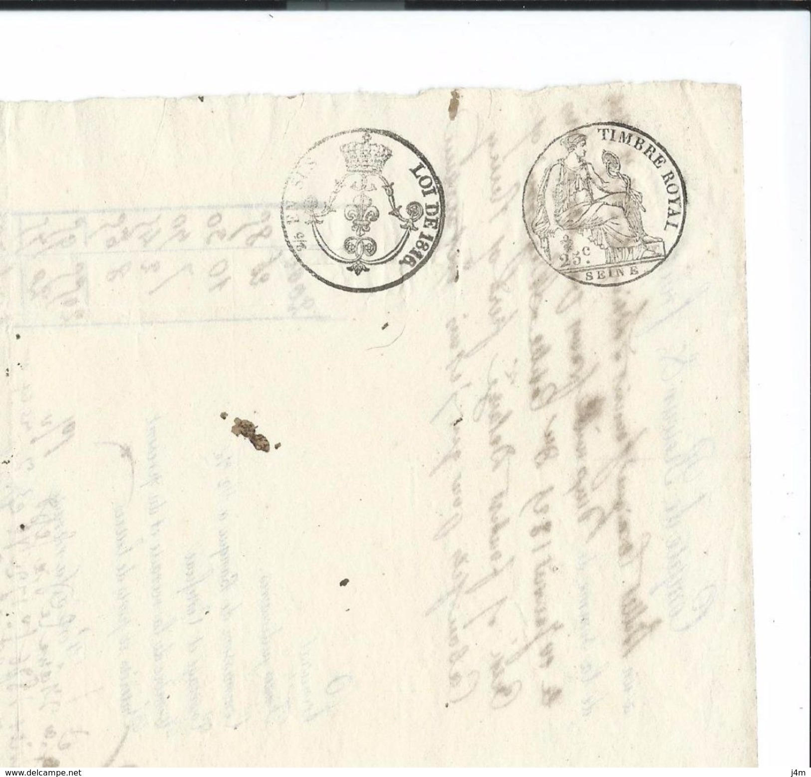 LETTRE De CHANGE..COMPTE De RETOUR Et FRAIS 1826..Agent De Change Près Bourse De Paris..CACHET TIMBRE ROYAL 25c SEINE - Lettres De Change