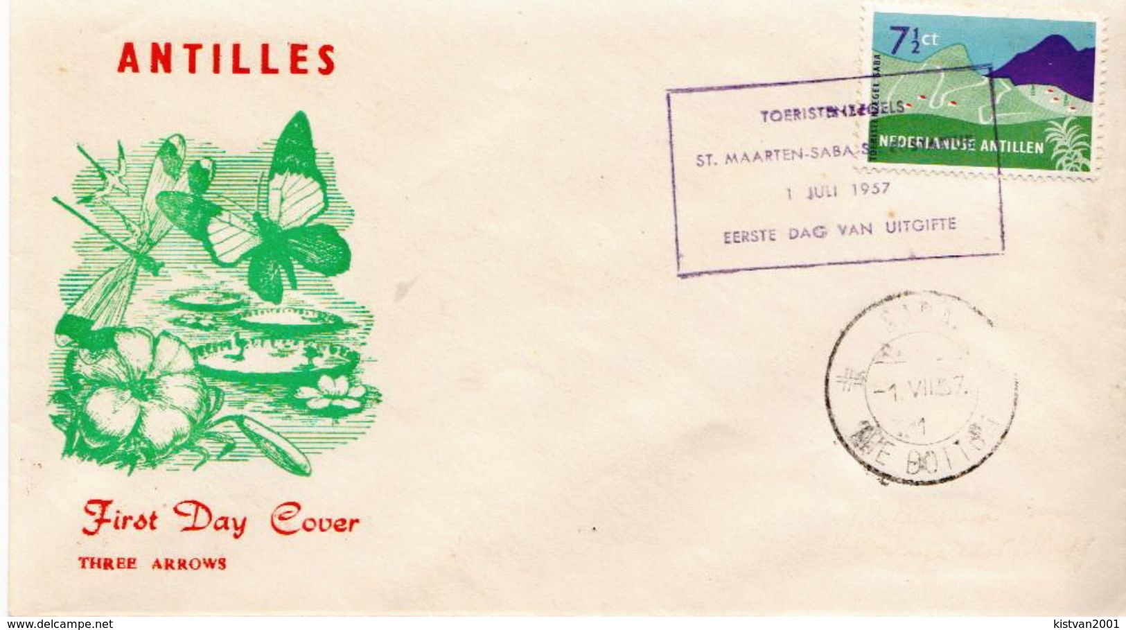 Netherlands Antilles Set On 3 FDCs - Curacao, Netherlands Antilles, Aruba