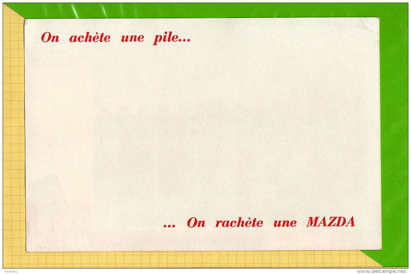 BUVARD &amp; Blotting Paper : Piles MAZDA Vue Aerienne N°40 CALVADOS FONTAINE HENRY - Piles