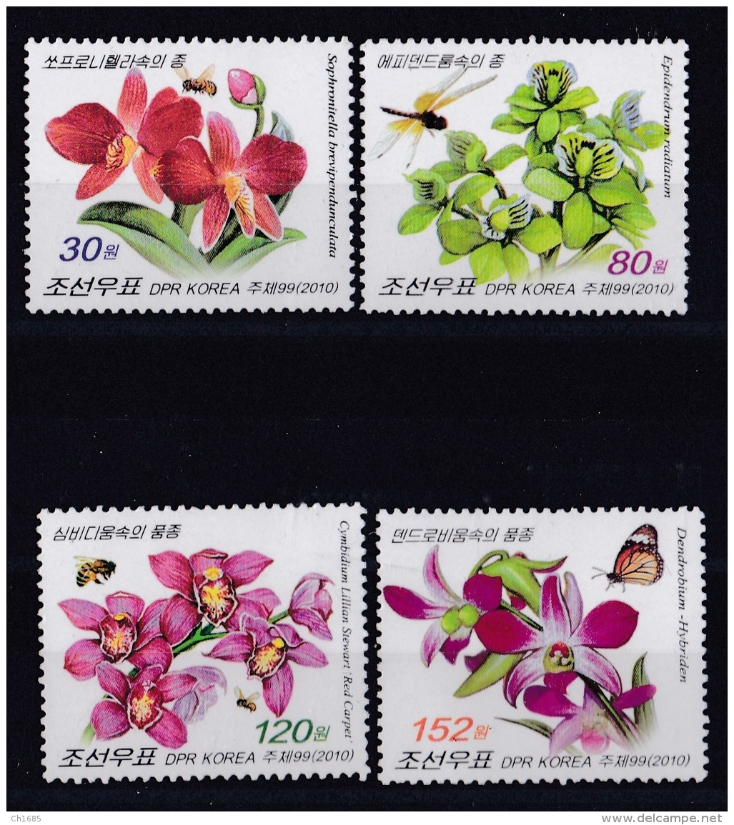 COREE DU NORD   DPR KOREA  :   Yvert   3892 à 3895   Neuf XX Luxe  MNH  Orchidées - Corée Du Nord