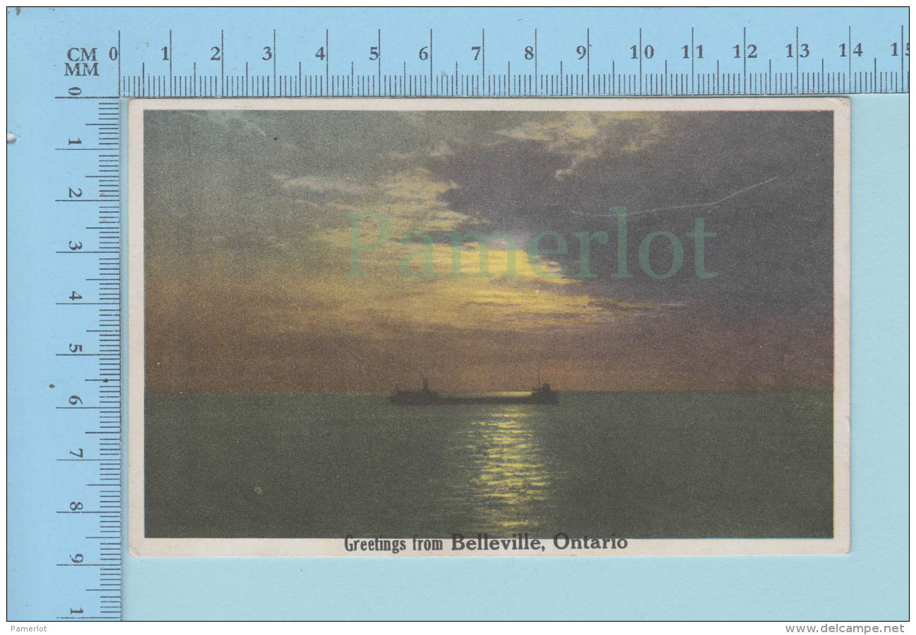 Belleville  Ontario Canada  - Greetings From Belleville , Boat - 2 Scans - Souvenir De...