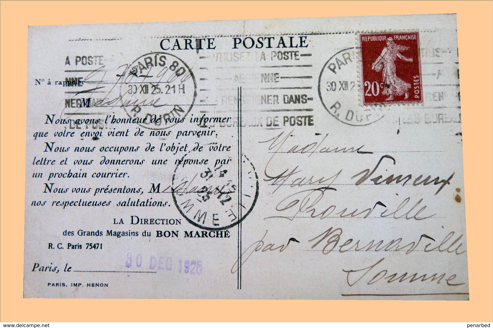 Roulette Sur 21 Plis ( 1 Enveloppe Et 20 Cartes Postales )  Semeuse Et Pasteur / Carte Samaritaine Bon Marché Et Autres - Covers & Documents