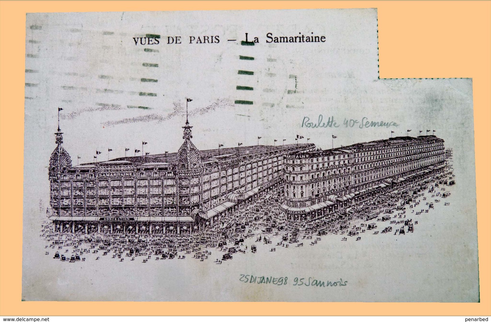 roulette sur 21 plis ( 1 enveloppe et 20 cartes postales )  Semeuse et Pasteur / carte Samaritaine Bon Marché et autres