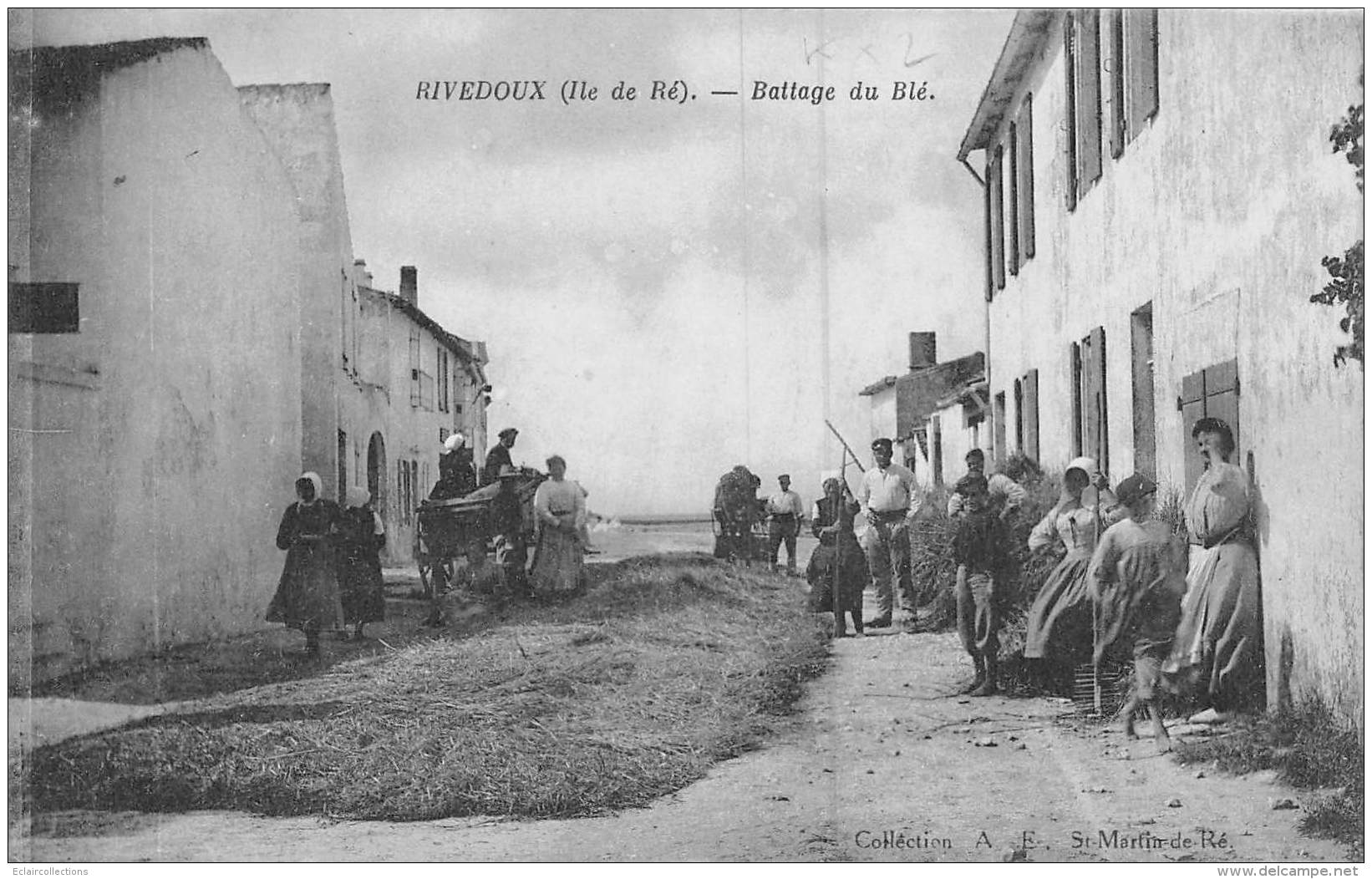 Thème: Agriculture. Battage. Moisson: Battage Du Blé  .  17   Rivedoux Ile De Ré  (voir Scan) - Boerderijen