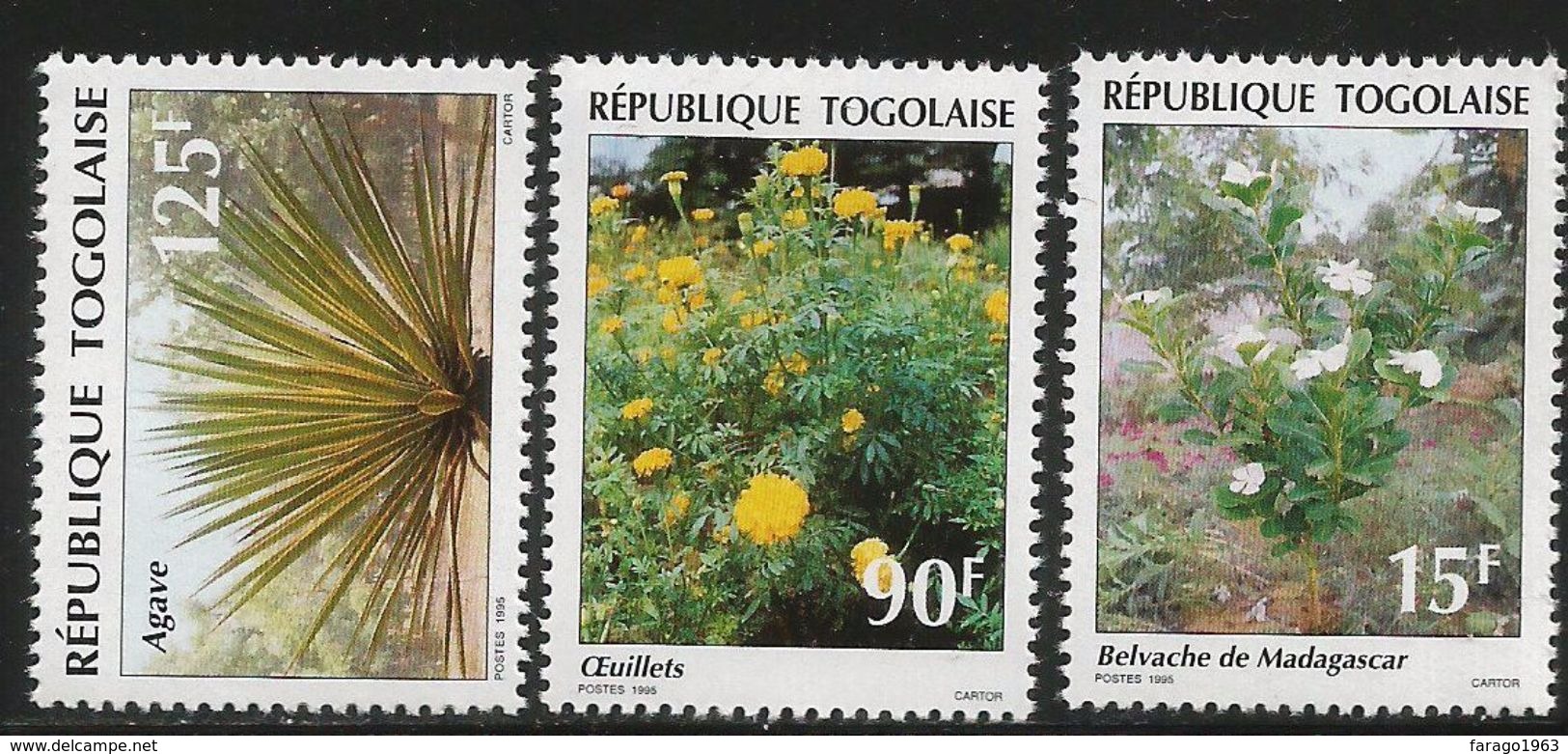 1995 Togo Togolaise Flowers Fleurs Complete Set Of 3 MNH - Togo (1960-...)