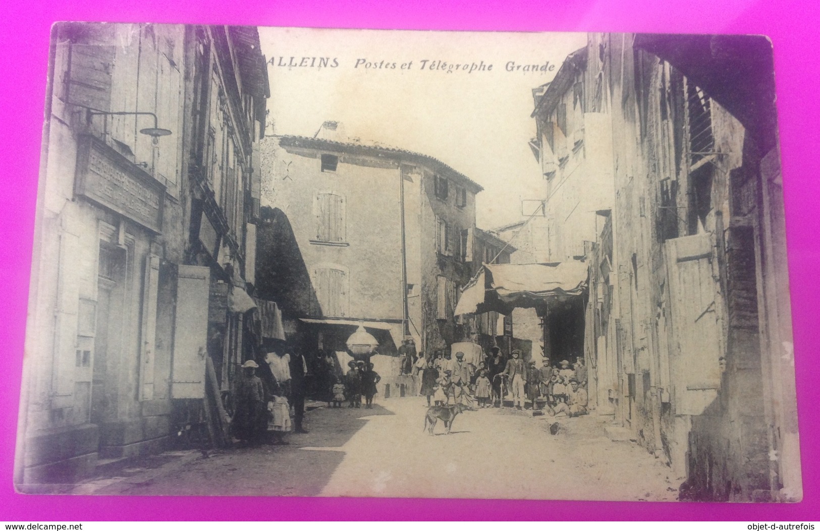 Cpa Alleins Poste Et Télégraphe Grande Rue Carte Postale 13 Bouches Du Rhône Proche Eyguières Lamanon Mallemort Aurons - Alleins