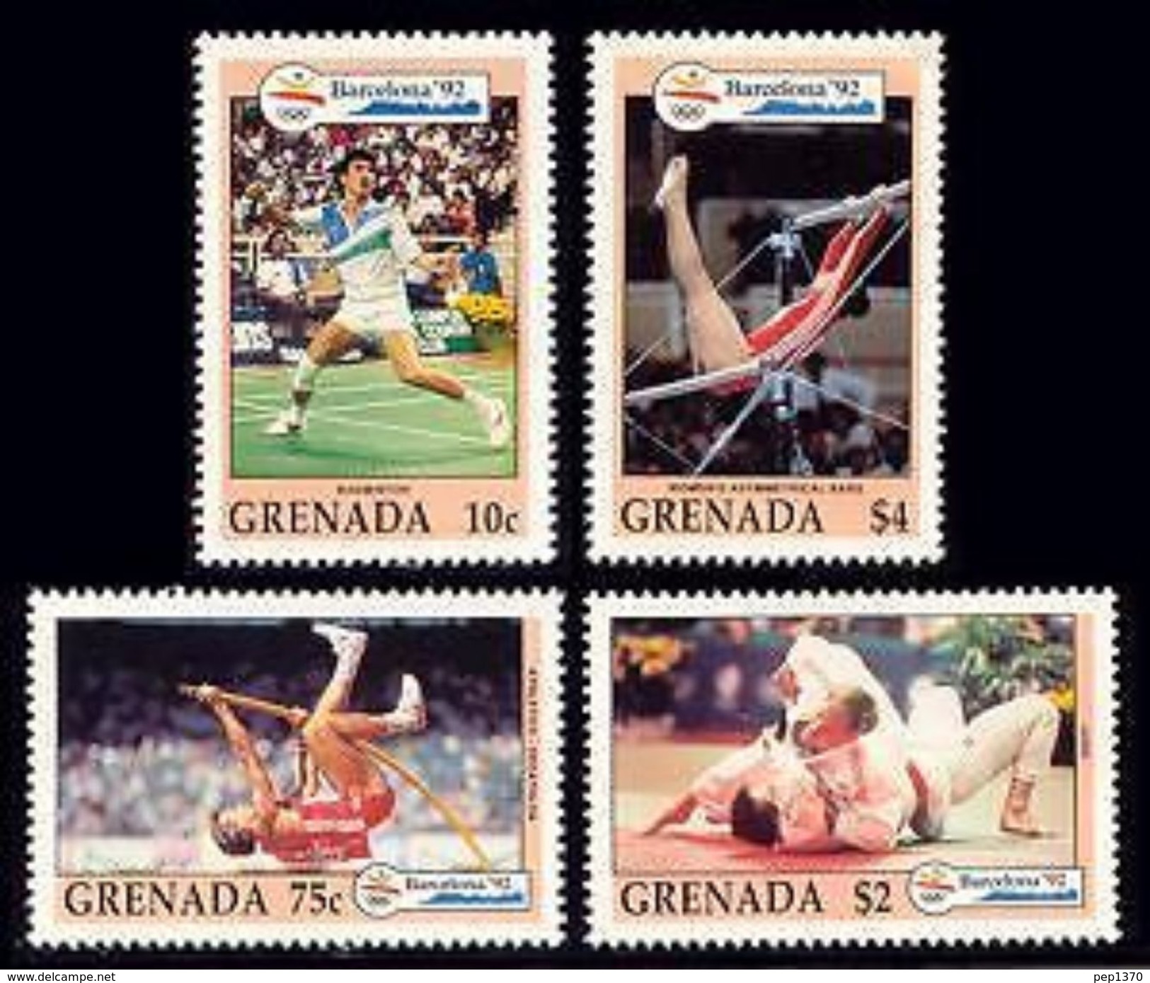 GRENADA 1992 - OLYMPICS BARCELONA 92 - YVERT Nº 2142-2145 - MICHEL 2093-97-98-99  - SCOTT 2093-97-98-99 - Springreiten