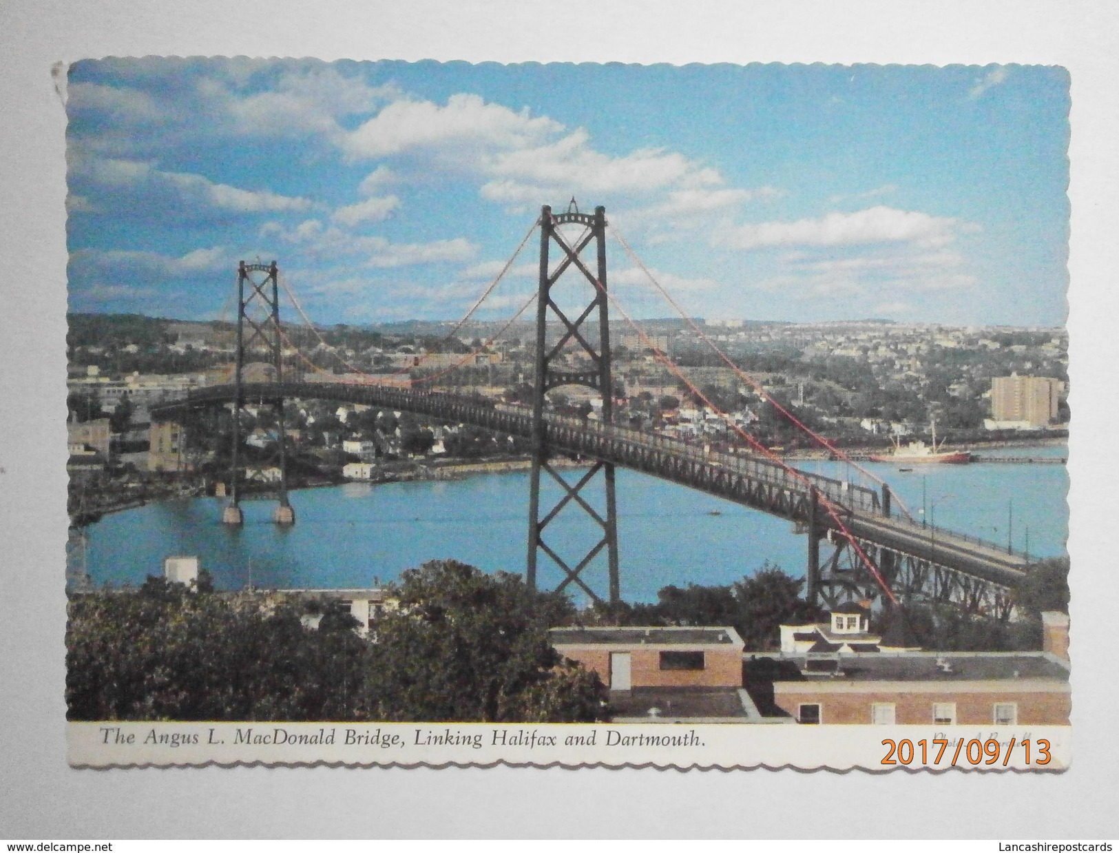 Postcard The Angus L MacDonald Bridge Linking Halifax And Dartmouth Nova Scotia PU 1976 My Ref B21892 - Halifax