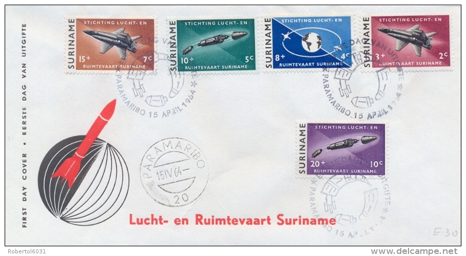 Surinam Suriname 1964 FDC Aeronautical And Astronautical Foundation - Sud America