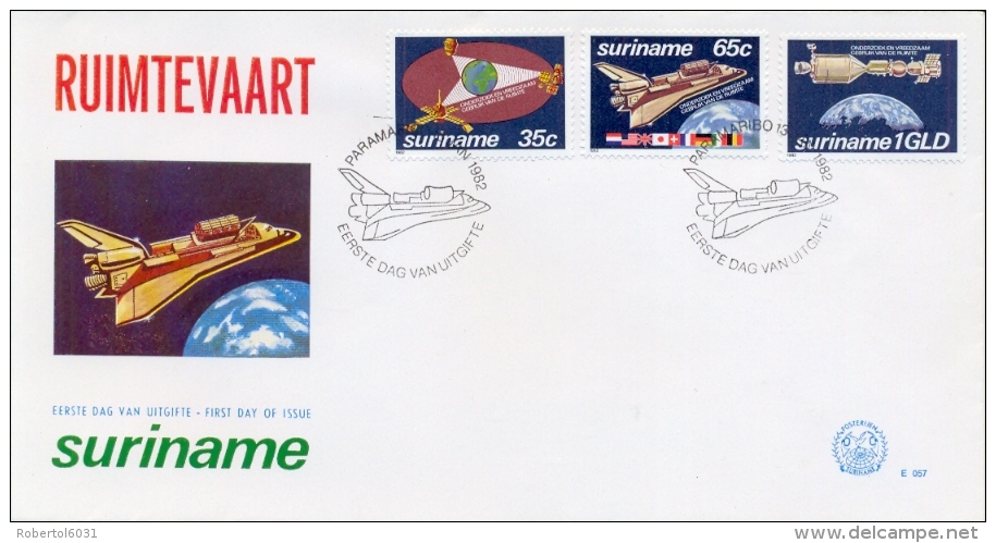Surinam Suriname 1982 FDC Research And Peaceful Use Of Space - Südamerika