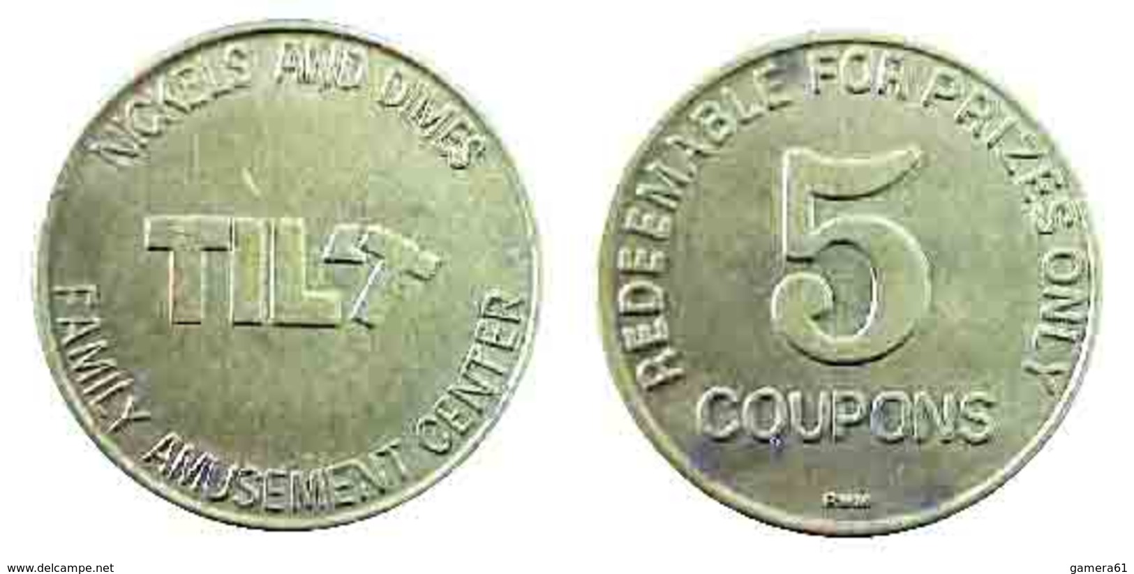 01310 GETTONE TOKEN JETON FICHA AMUSEMENT CENTER TIL'T 5C GAME COUPONS - Casino