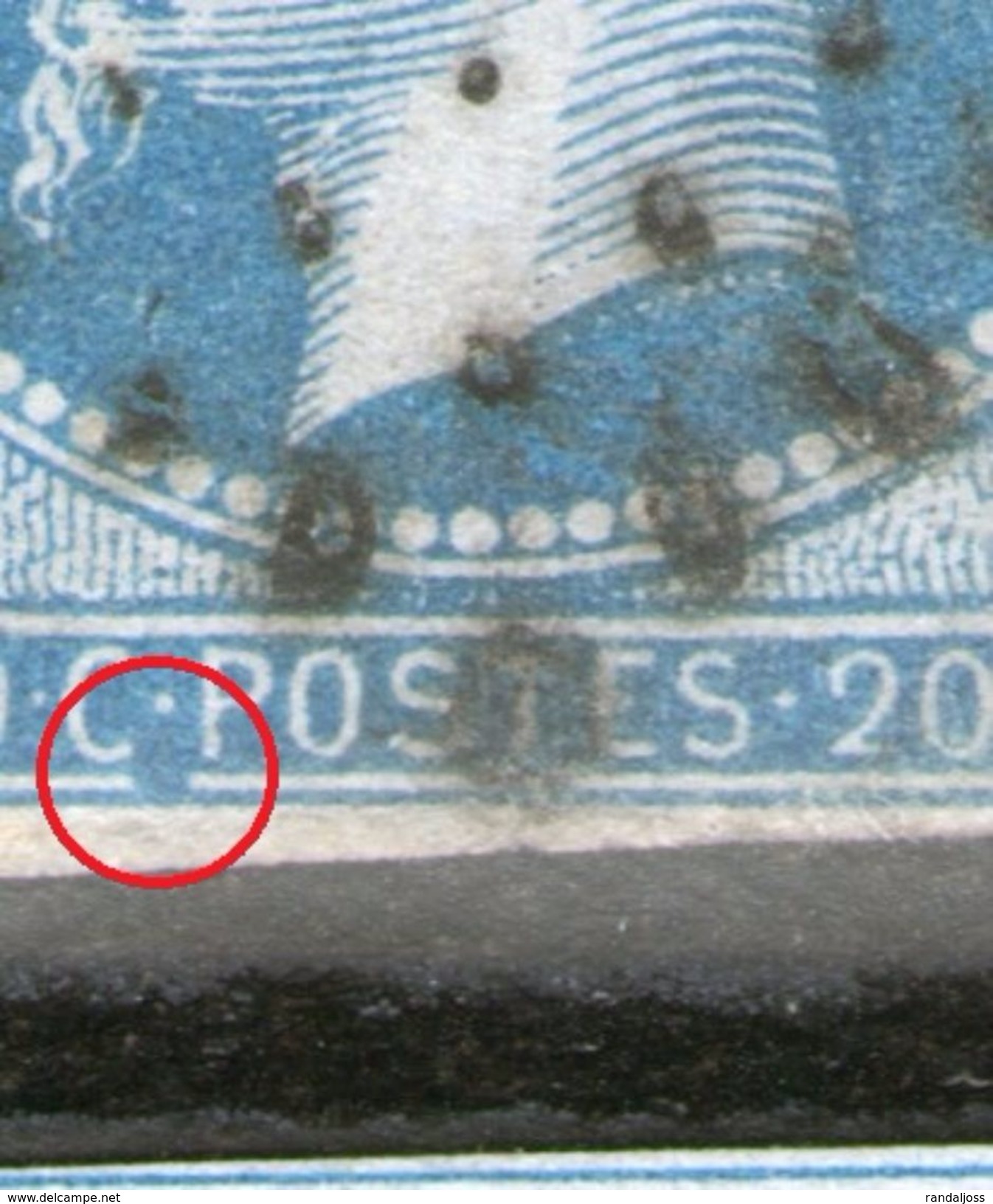 N°14° Type 2 _gros Point Bleu_voir Détail - 1853-1860 Napoleone III