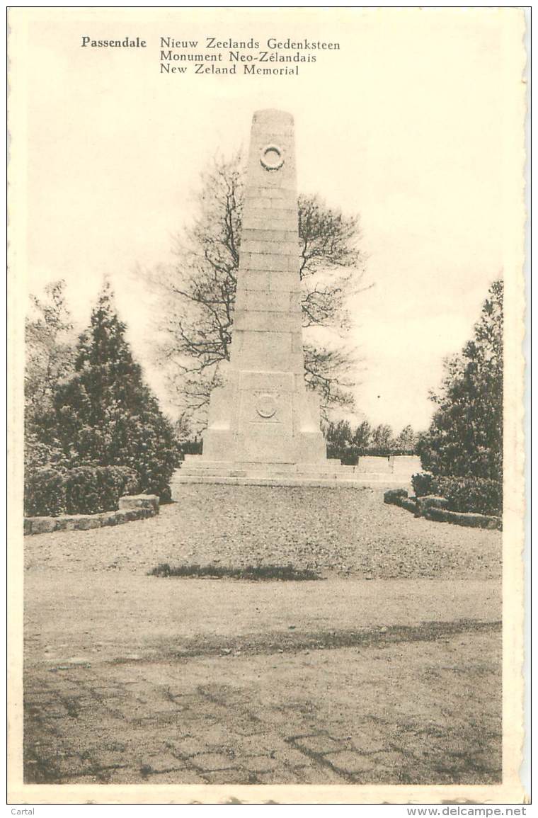 PASSENDALE - Nieuw Zeelands Gedenksteen - Zonnebeke