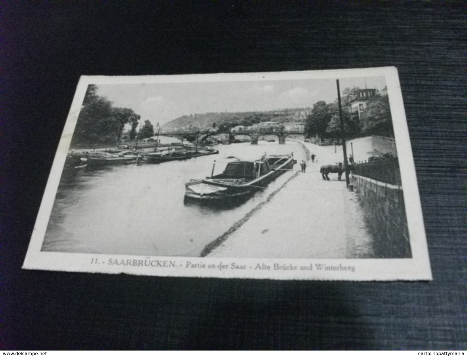 NAVE SHIP BARCONE ALPHONSE SAARBRUCKEN PARTIE AN DER SAAR ALTE BRUCKE UND WINTERBERG - Chiatte, Barconi