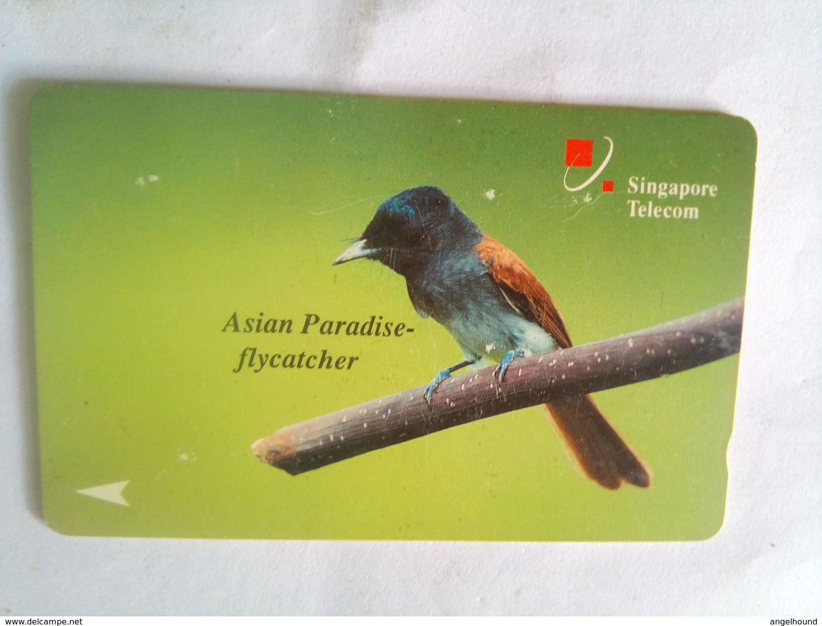 Singapore Phonecard 25SIGD Asian Paradise Flycatcher $10 - Songbirds & Tree Dwellers