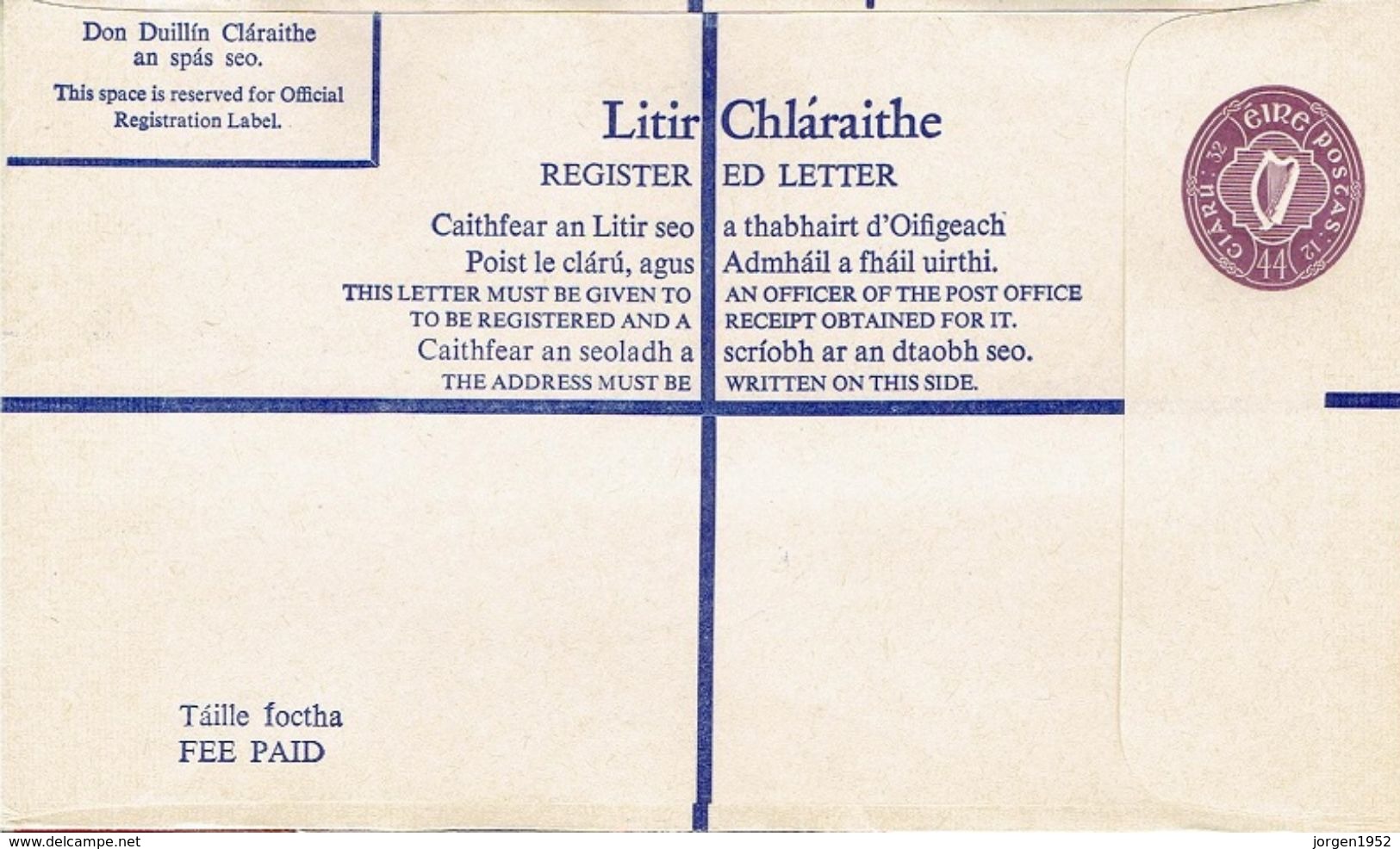 IRELAND  #  LITIR-CHALA'RAITHE - Interi Postali