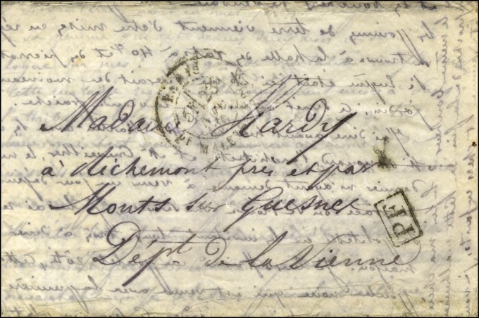 Càd PARIS / BT MALESHERBES 23 NOV. 70 5e Levée (timbre Tombé Par Immersion) Sur Lettre Pour Monts-s-Guesnes (80). Au Ver - Guerra De 1870