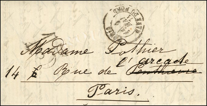 Càd PARIS / GARE DU NORD 9 MAI 71 Et Taxe 15 DT Sur Lettre Avec Texte Daté De Nantes Le 2 Mai 1871 Pour Paris. - TB. - R - War 1870