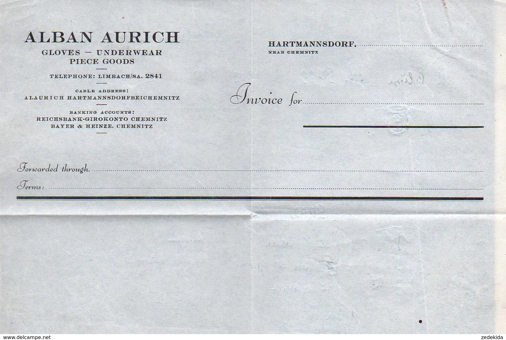 A6786 - Alte Rechnung - Limbach - Alban Aurich 1967 - 1950 - ...
