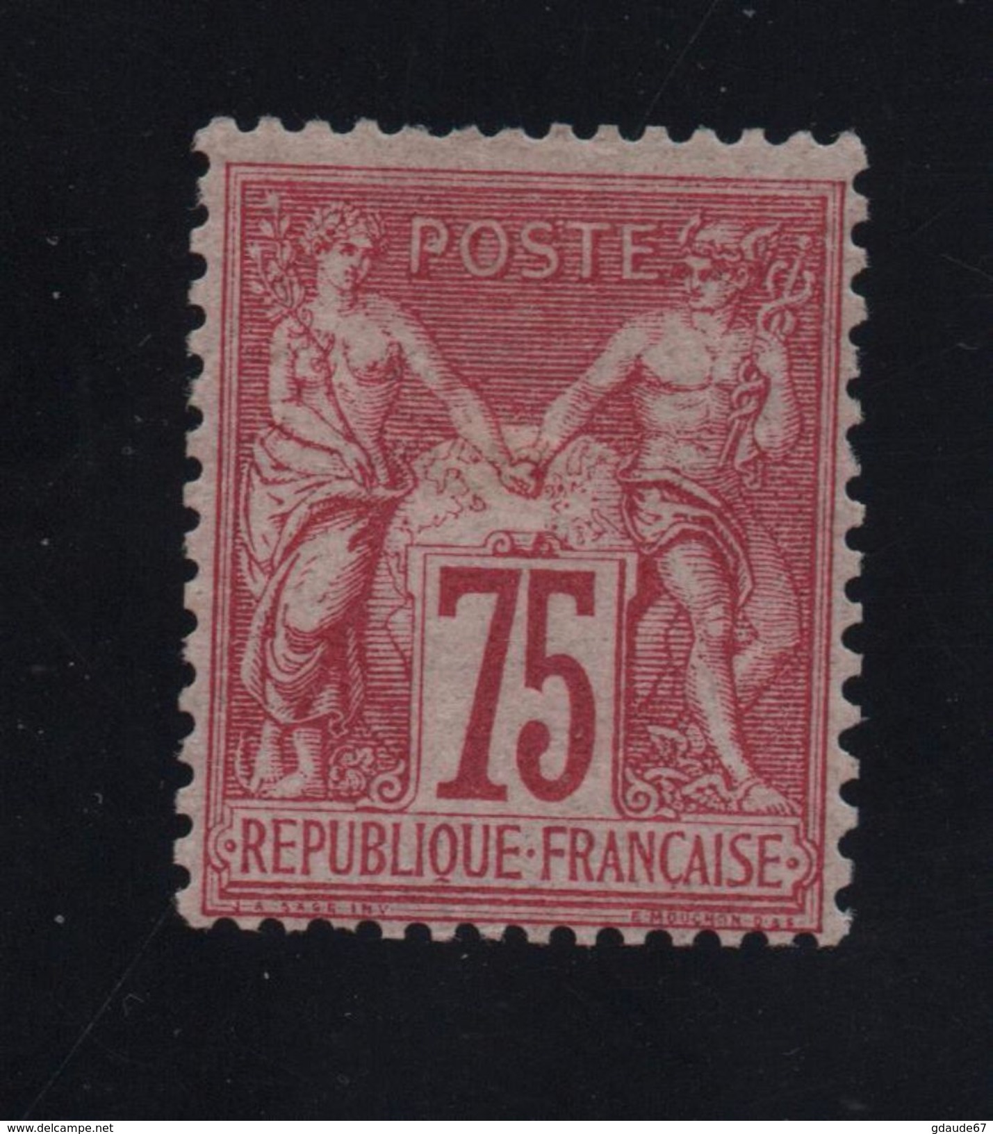 YVERT N° 71 * SIGNE CALVES + CERTIFICAT FRANCOIS FELDMAN - 1876-1878 Sage (Type I)