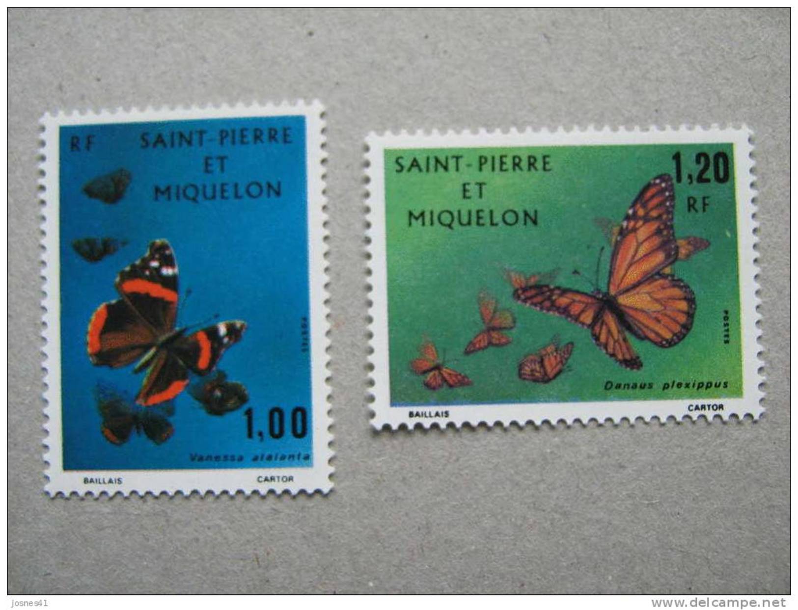 S P M  P 441/442 * *  PAPILLONS - Unused Stamps