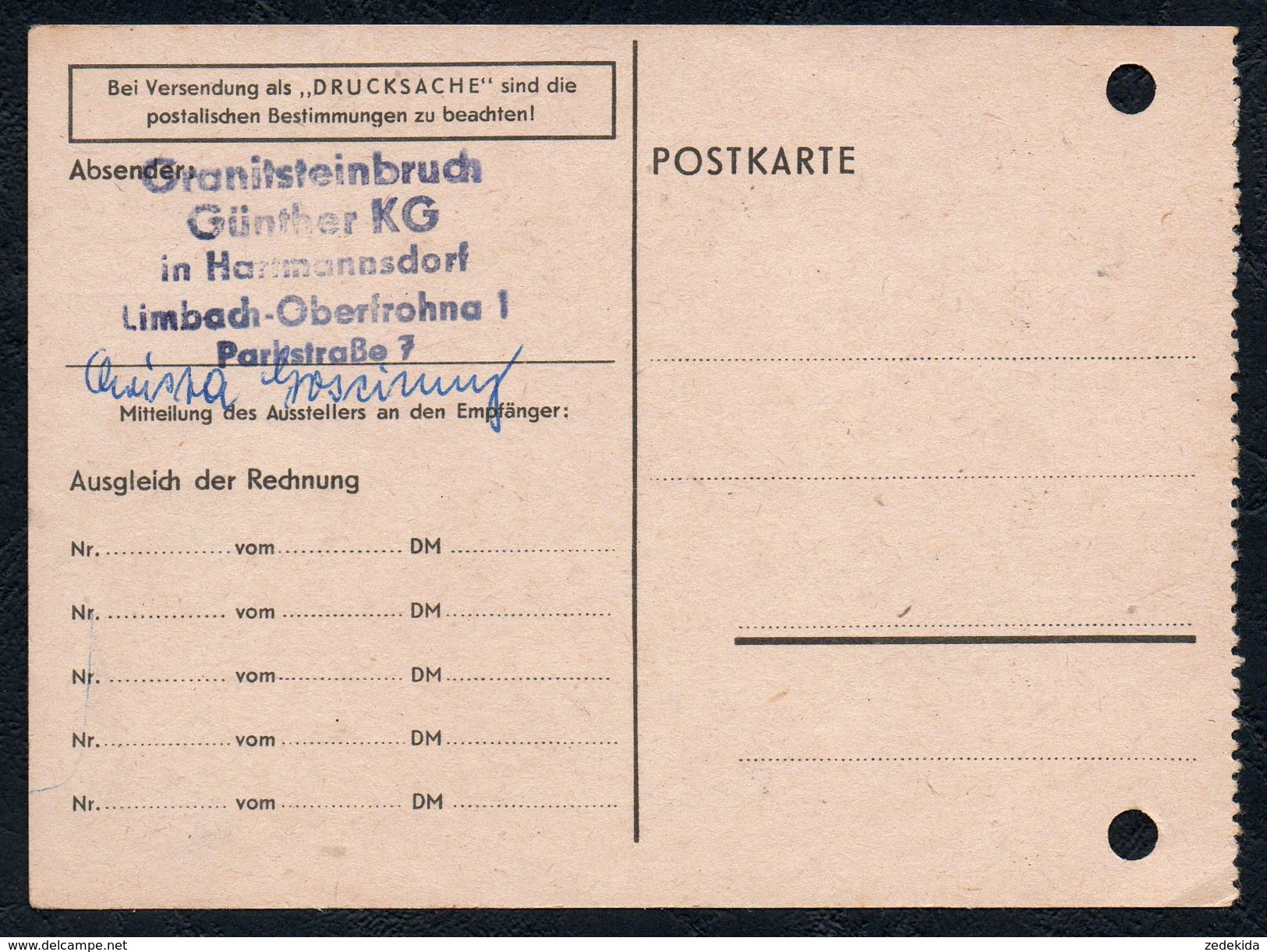 A6799 - Alte Rechnung - Quittung - Limbach Oberfrohna Bauernhilfe 1966 Hartmannsdorf - Bank & Versicherung