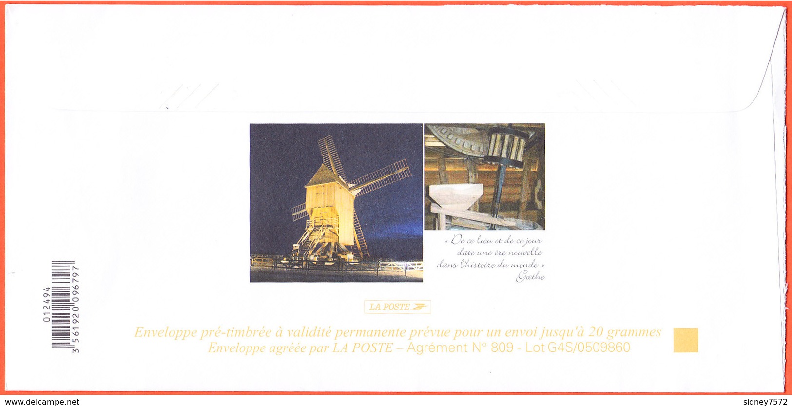 France Portraits De Régions _ Moulin De Valmy _ Enveloppe Maximum - Lettres & Documents